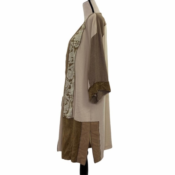 EMBROIDERED Open Front Long Trench Jacket Coat 12 - Picture 7 of 9